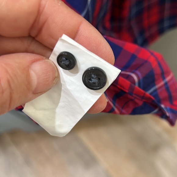 {Michael Kors}Mens Sz XL Classic Fit Blue/Wht/Red Plaid Long Sleeve Button Down - Picture 6 of 6